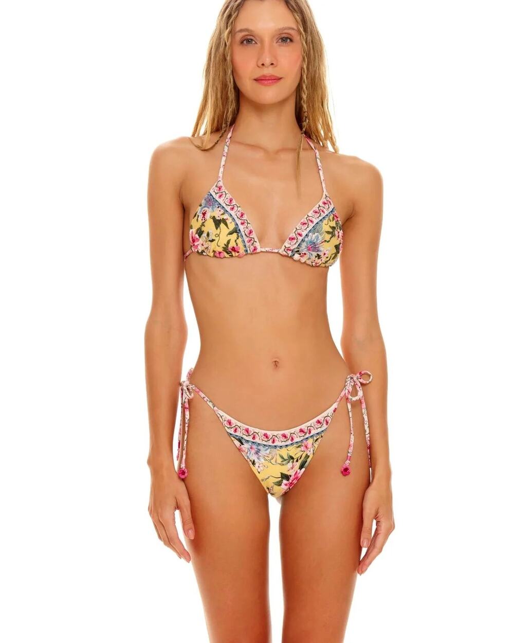 Agua Bendita Handbeaded Bikini Set Multicolor 2 piece size L